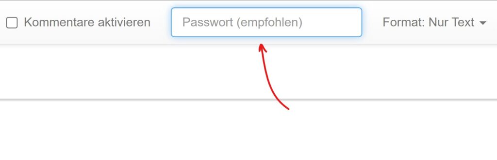 Sensible Daten mit unserem Support teilen 1 Passwort in PrivateBin eingeben